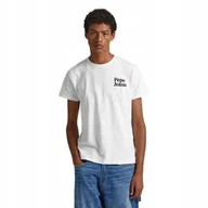 Koszulki męskie - PEPE JEANS KOSZULKA MĘSKA T-SHIRT KODY ECRU r.L - miniaturka - grafika 1