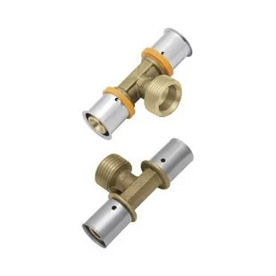 Trójnik KAN-therm Press z pierścieniem zaprasowywanym z GZ 25xG3/4"x25 - Łączniki, trójniki, kształtki - miniaturka - grafika 1