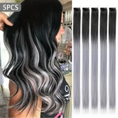 Pozostałe akcesoria fryzjerskie - TEMU 5 szt. Syntetyczne Przedłużanie Włosów na Halloween i Boże Narodzenie, 20-calowe Czerwone, Niebieskie, Szare, Brązowe, Wielokolorowe Kolorowe - miniaturka - grafika 1