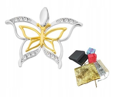 Zawieszka Srebrna Próba 925 Rodowana Wisior Z Motylem Z Cyrkoniami Motylek