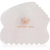 Rollery do masażu - Crystallove Rose quartz CONTOUR GUA SHA – płytka do masażu twarzy gua sha z kwarcu różowego - miniaturka - grafika 1