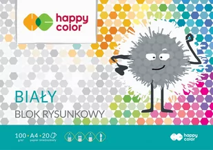 Happy Color, Blok rysunkowy A4 100G, Biały, Pakiet 20szt. - Podobrazia, bloki, papiery - miniaturka - grafika 1