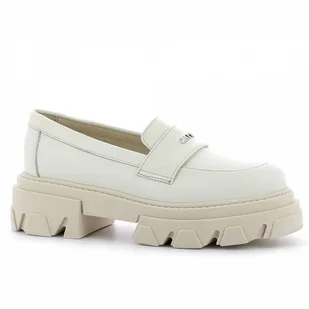 Kremowe mokasyny na grubej podeszwie CARINII - Carinii - Mokasyny damskie - miniaturka - grafika 1