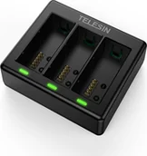 Akcesoria do kamer sportowych - Ładowarka do kamery sportowej TELESIN, 3-gniazdowa ładowarka ze wskaźnikami, ładowarka typu C do kamery sportowej Gopro Hero 13 - miniaturka - grafika 1