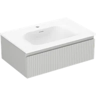 Szafki łazienkowe - Mexen Rivel szafka łazienkowa 70 cm z umywalką Vela, 1 szuflada, ryflowana , szara mat/biała mat - 91A20-07023-1-BF62-W23M01 - miniaturka - grafika 1