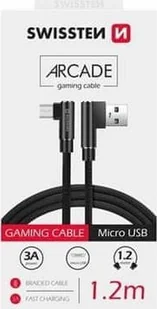 Kabel USB Swissten USB-A - microUSB 1.2 m Czarny 71527500 - Kable USB - miniaturka - grafika 1