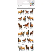 Zabawki kreatywne - Naklejki wypukłe miękkie konie 18szt - miniaturka - grafika 1