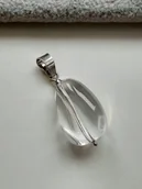 Wisiorki - ZAWIESZKA WISIOREK BIAŁY KRYSZTAŁ GÓRSKI SREBRO925 - miniaturka - grafika 1