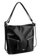 Plecaki - Torebka Z Funkcją Plecaka 2w1 Ze Skóry Włoskiej Ekologicznej ROVICKY R-073-01 CZARNA 32 x 32 x 12 [cm] - miniaturka - grafika 1