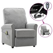 Fotele - vidaXL Lumarko Rozkładany masujący fotel elektryczny, jasnoszary, tkanina 3073731 - miniaturka - grafika 1