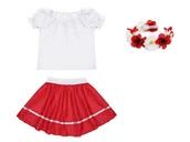 Dresy i komplety dla dziewczynek - ZESTAW NARODOWY BIAŁO-CZERWONY 134-140 3el - miniaturka - grafika 1