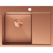 Zlewozmywaki - Mexen Exar zlewozmywak stalowy 1-komorowy z ociekaczem lewy 620 x 480 mm, miedź - 6431621005L-65 - miniaturka - grafika 1