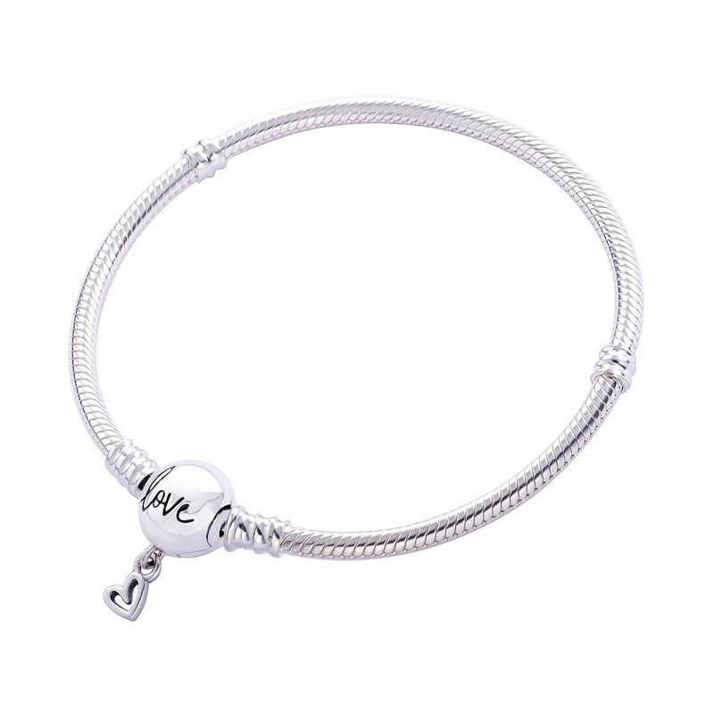 Bransoletka modułowa baza do Charms SREBRO 925 Serce Love 18 cm