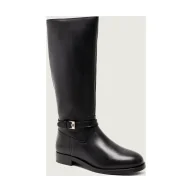 Kozaki damskie - Tommy Hilfiger Skórzane oficerki TH BUCKLE RIDING - miniaturka - grafika 1