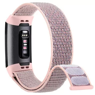 opaska pasek bransoleta NYLON Fitbit CHARGE 5 / 6 pudrowa - Akcesoria do smartwatchy - miniaturka - grafika 1