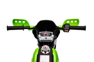 Motorek Cross dla dzieci Pojazd na akumulator Zielony + Pomocnicze kółka + Dźwięki LED - Tory, garaże, parkingi - miniaturka - grafika 21