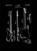 Plakaty - Plakat, Patent Fender Gitara Basowa Projekt 1952 - retro, 40x60 cm - miniaturka - grafika 1