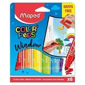 Kredki, ołówki, pastele i pisaki - Maped Flamastry do szyb Colorpeps Window 6 kolorów Maped 3154148448204 - miniaturka - grafika 1