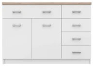 Komody - Biała komoda z szafką i 5 szufladami 120 cm T0-K67 - miniaturka - grafika 1