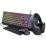 Zestawy myszka + klawiatura - Zestaw gamingowy Trust GXT 792 Quadrox 4v1, klávesnice + headset + myš + podložka pod myš (25259) Czarna - miniaturka - grafika 1