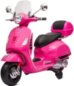 Pojazdy elektryczne dla dzieci - Jeździk dla dziecka Skuter Vespa na akumulator z kuferkiem fuksja Sun Baby - miniaturka - grafika 1