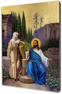 Ikony i obrazy sakralne - Jezus i Samarytanka, ikona religijna - miniaturka - grafika 1