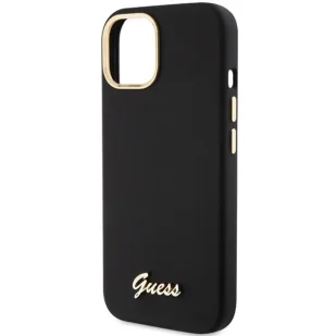 Etui Guess Silicone Script Metal Logo & Frame na iPhone 15 - czarne - Etui i futerały do telefonów - miniaturka - grafika 6