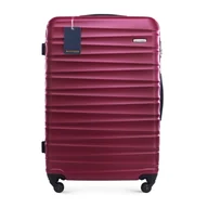 Walizki - Duża walizka z ABS-u i identyfikator z logo WITTCHEN bordowa - miniaturka - grafika 1