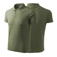 Moda i Uroda OUTLET - Koszulka khaki polo z logo na sercu i plecach męska z nadrukiem logo firmy 200g 203 kolor 09 koszulka polo - miniaturka - grafika 1
