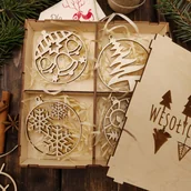 Bombki - Bombki B - zestaw drewnianych ozdób choinkowych, 8 sztuk - miniaturka - grafika 1