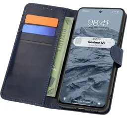 Bizon Etui z klapką Case Pocket do Realme 12+, granatowe - Etui i futerały do telefonów - miniaturka - grafika 1