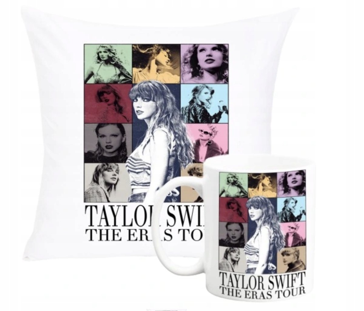 ZESTAW PODUSZKA + KUBEK Prezent TAYLOR SWIFT PIOSENKARKA + IMIĘ 28
