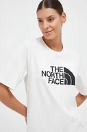 Koszulki sportowe damskie - The North Face t-shirt bawełniany kolor beżowy - miniaturka - grafika 1