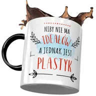 Kubki - Kubek Czarny Dla Plastyka Niby nie ma Ideałów z Nadrukiem ze Zdjęciem + Opakowanie na prezent (wzór 04) - miniaturka - grafika 1
