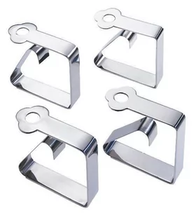 Wenko WENKO 4469010100 obrus stołowy zaciski  zestaw -częściowy, stal nierdzewna, 6 x 2 x 6 cm, błyszczący 4469010100 - Pozostałe akcesoria kuchenne - miniaturka - grafika 1