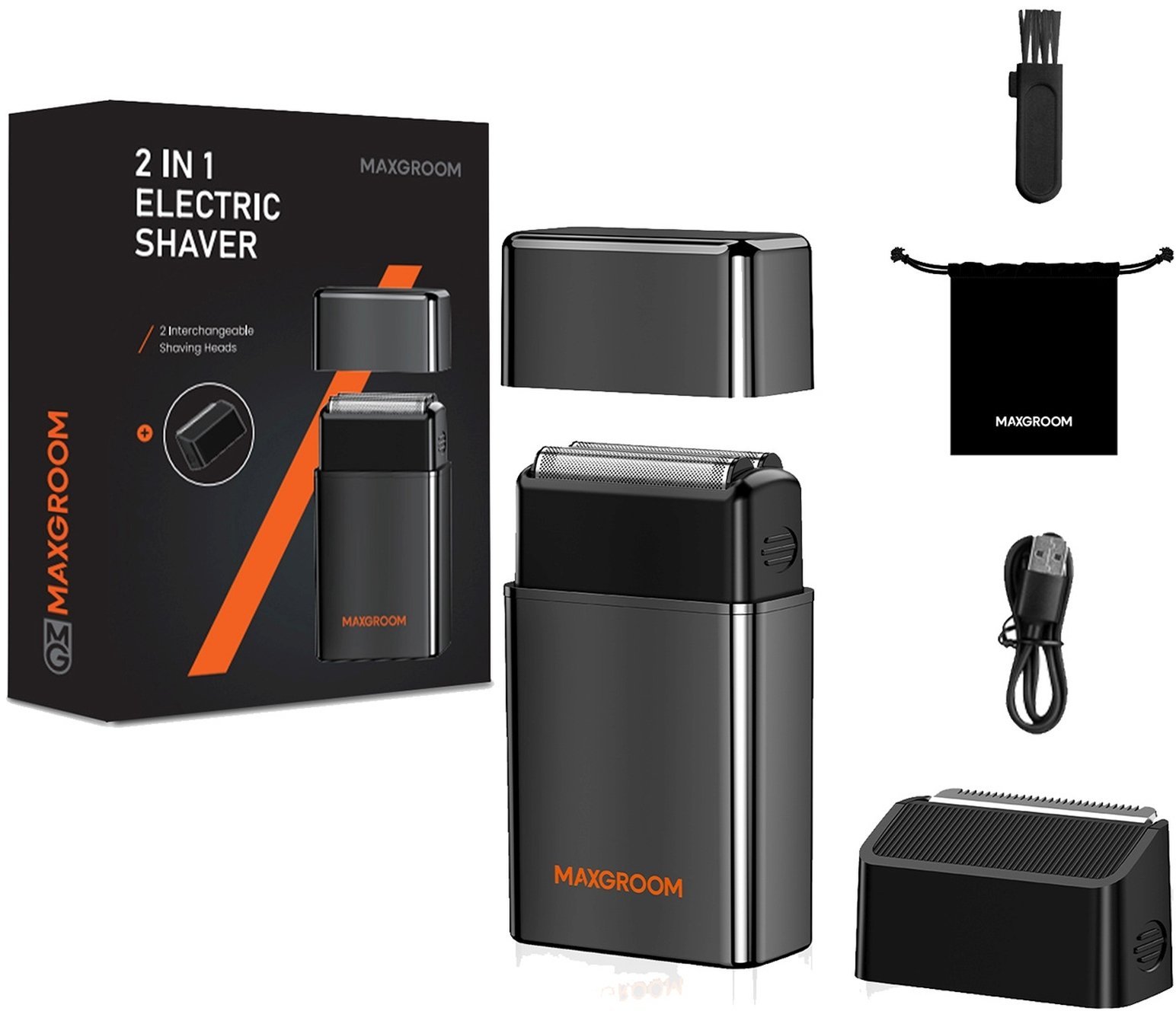 AMT Golarka elektryczna 2w1 do zarostu 2 głowice - zestaw Golarka elektryczna 2w1 do zarostu 2 głowice - zestaw
