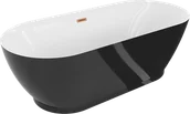 Wanny - Mexen Roxy wanna wolnostojąca 180 x 85 cm, biała/czarna, przelew miedź szczotkowana - 51201808575-65 - miniaturka - grafika 1