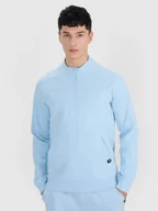 Bluzy męskie - 4F Bluza dresowa nierozpinana bez kaptura męska - niebieska S - miniaturka - grafika 1