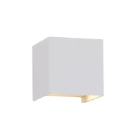 Lampy ogrodowe - Mantra Iluminación Kinkiet zewnętrzny LED Davos, biały, kątowy, ściemniany, aluminium - miniaturka - grafika 1