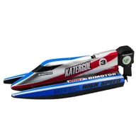 Zabawki zdalnie sterowane - Łódź Motorówka Zdalnie Sterowana RC Niebiesko-Srebrna 14cm LEAN Toys - miniaturka - grafika 1