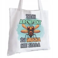 Torby i wózki na zakupy - Torba Bawełniana biała dla Architekta Na Prezent ekologiczna Trwały Nadruk - miniaturka - grafika 1