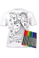 Zabawki kreatywne - Koszulka do wielokrotnego kolorowania Unicorn 5-6 - miniaturka - grafika 1