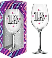Kieliszki - BGTech Kieliszek do wina XL Brokat 640ml 18 urodziny 11098539/OP-142-001/UU-6261 - miniaturka - grafika 1
