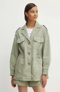Pepe Jeans kurtka jeansowa ANNIE damska kolor zielony przejściowa PL402425 - Kurtki damskie - miniaturka - grafika 1