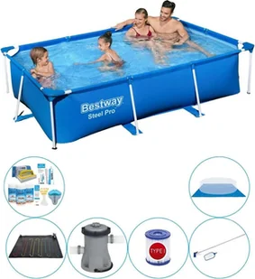 Bestway Steel Pro 259x170x61 cm Prostokątny - 7-częściowy - Zestaw basenowy - Baseny ogrodowe - miniaturka - grafika 1