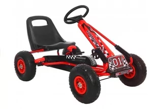 Import LEANToys Gokart Czerwony A-15 Pompowane Koła 5902808150701 - Jeździki dla dzieci - miniaturka - grafika 1