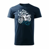 Koszulki męskie - Koszulka motocyklowa z motocyklem na motor BMW GS F850 męska granatowa-XXL - miniaturka - grafika 1