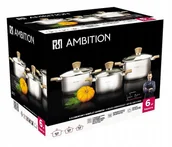 Zestawy garnków i patelni - Zestaw garnków ze stali nierdzewnej 6 el. - miniaturka - grafika 1