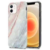 Etui i futerały do telefonów - Pokrowiec Etui Do Apple iPhone 12 / 12 PRO w Różowo Biały Marmur No. 21 Obudowa Case Cover Silikon Plecki Cadorabo - miniaturka - grafika 1