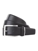 Paski - Pasek z gładkiej skóry z podwójną szlufką - miniaturka - grafika 1